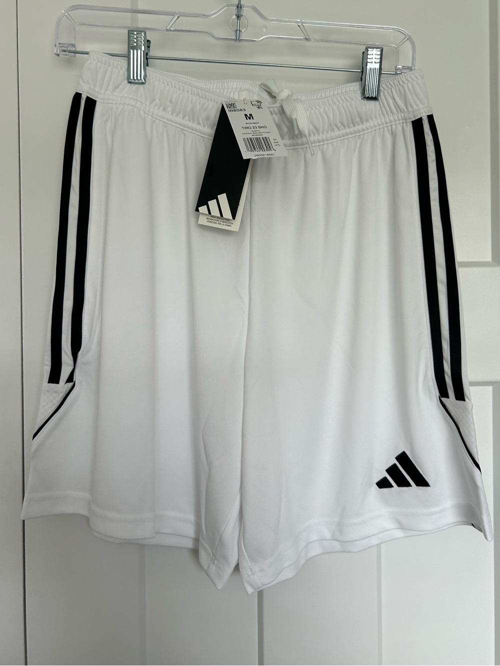 NWT adidas White Athletic Shorts with Black Stripes